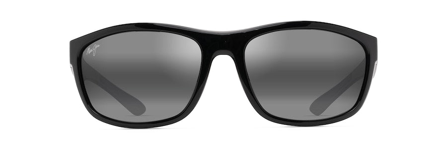 MAUI JIM GREY NUU LANDING BLACK GLOSS W/BLACK RUBBER