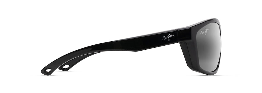 MAUI JIM GREY NUU LANDING BLACK GLOSS W/BLACK RUBBER