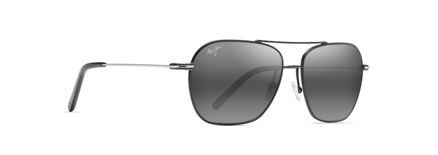 MAUI JIM GREY MANO BLACK WITH SILVER STRIPE