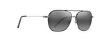 MAUI JIM GREY MANO BLACK WITH SILVER STRIPE