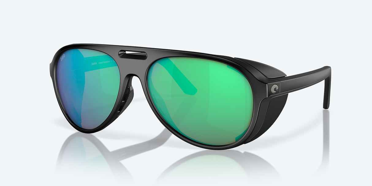 COSTA GRAND CATALINA Matte Black Green Mirror 580G