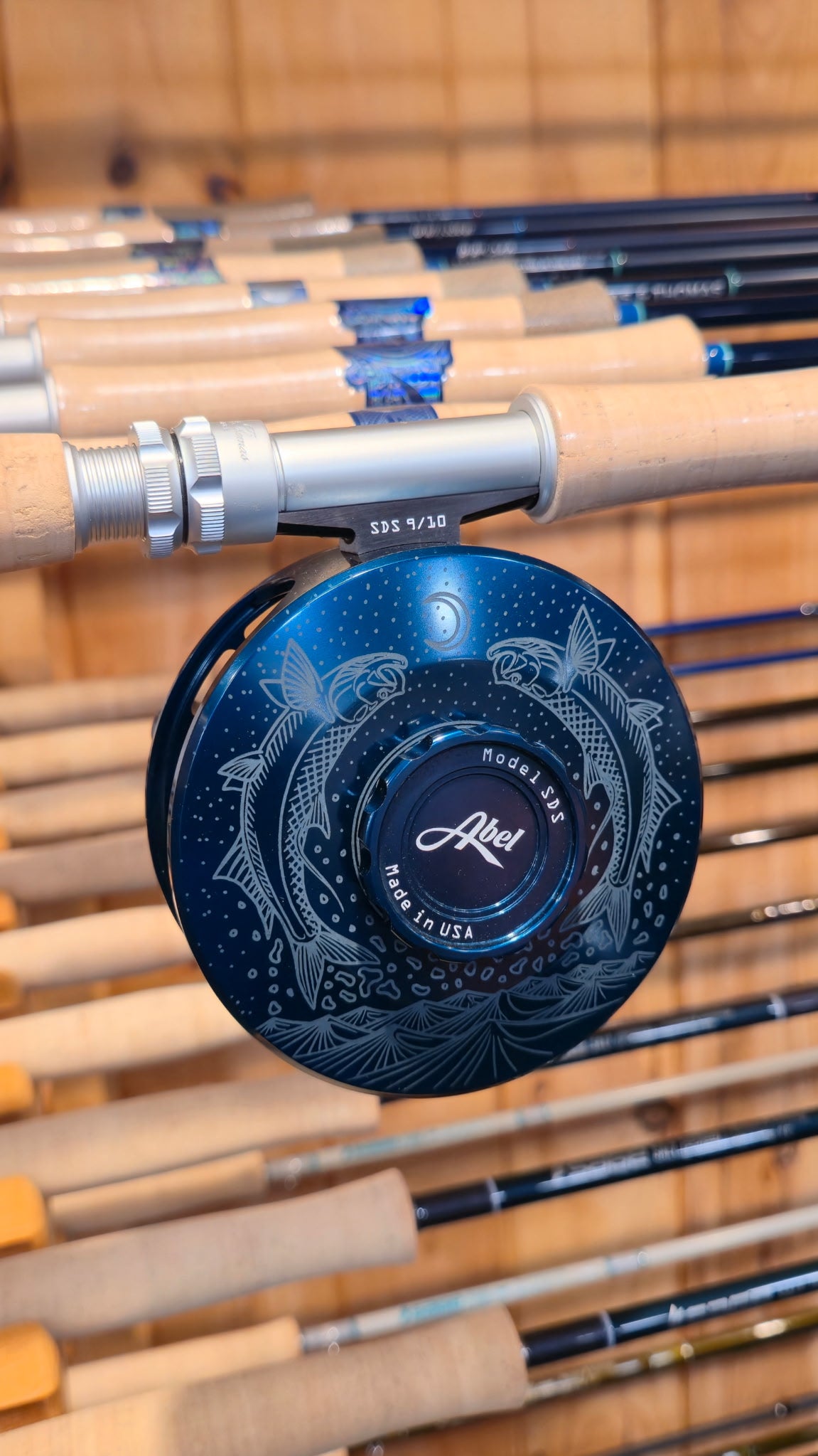 ABEL SDS 9/10 SOLID DEEP BLUE, SUNRISE BLITZ FLY REEL