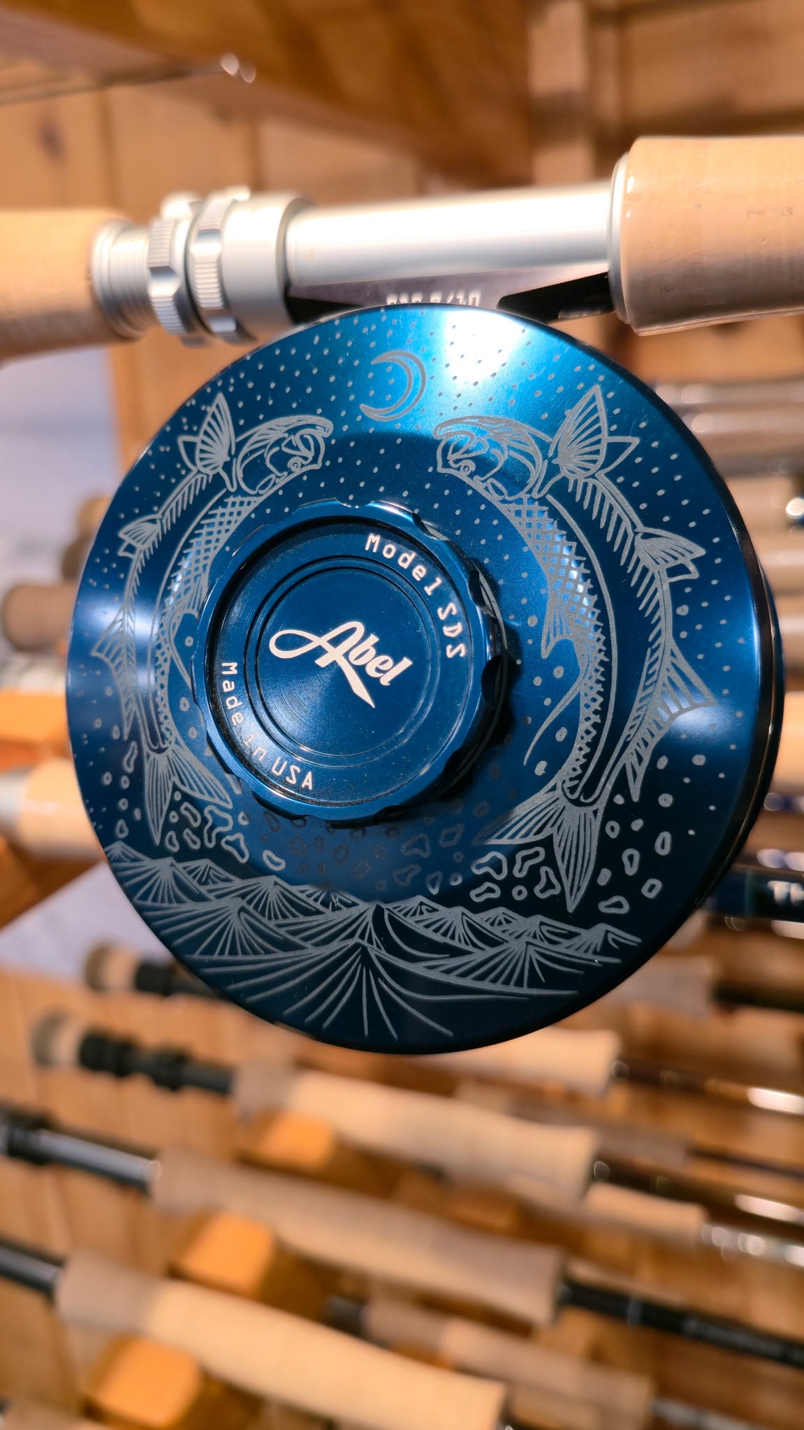 ABEL SDS 9/10 SOLID DEEP BLUE, SUNRISE BLITZ FLY REEL