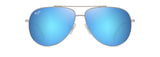 MAUI JIM BLUE HAWAII HAU OLI SHINY SILVER W/BLUE AND GREEN