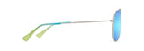 MAUI JIM BLUE HAWAII HAU OLI SHINY SILVER W/BLUE AND GREEN