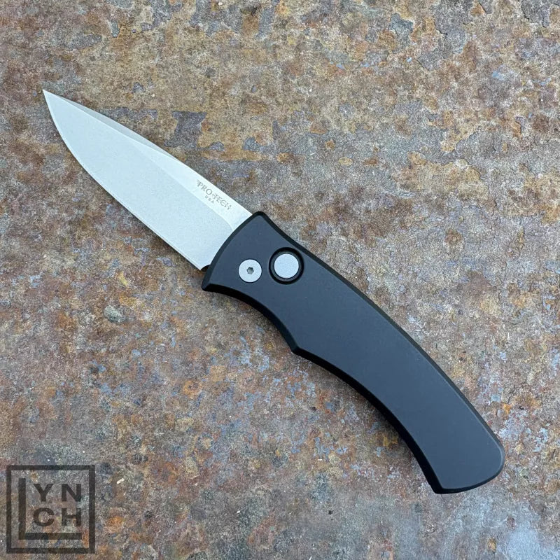 PRO-TECH DUKE, Black 6061 Alum Handle, Stonewash Magnacut Blade