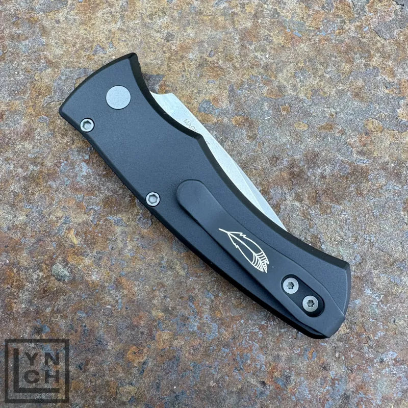 PRO-TECH DUKE, Black 6061 Alum Handle, Stonewash Magnacut Blade