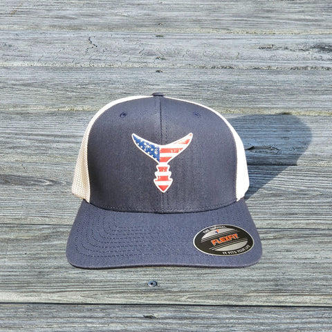 CHASING TAIL FITTED HAT NAVY/WHITE AMERICAN GEL