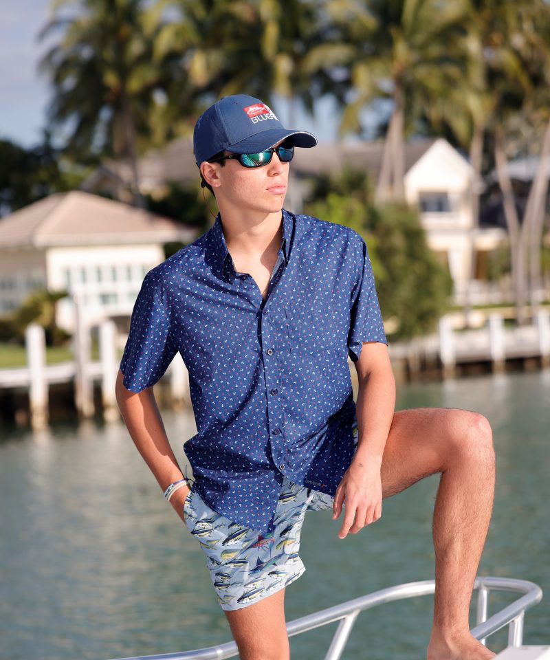 BLUEFIN FINS OUT SPORT NAVY SS SHIRT