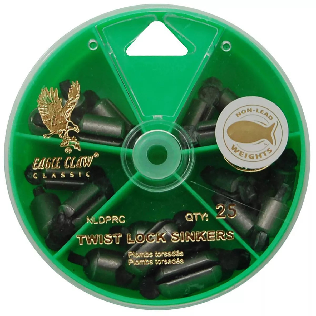 EAGLE CLAW STEEL TWIST LOCK SINKER QTY 25