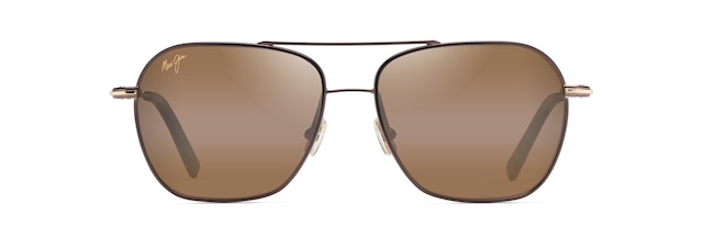 MAUI JIM HCL MANO DARK BROWN WITH GOLD STRIPE