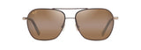 MAUI JIM HCL MANO DARK BROWN WITH GOLD STRIPE