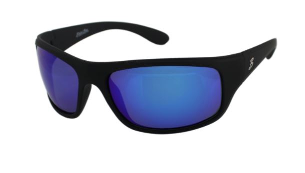 B.B OUTDOOR OPTICS SUNGLASSES MATTE BLACK FRAME SMOKE/BLUE LENS