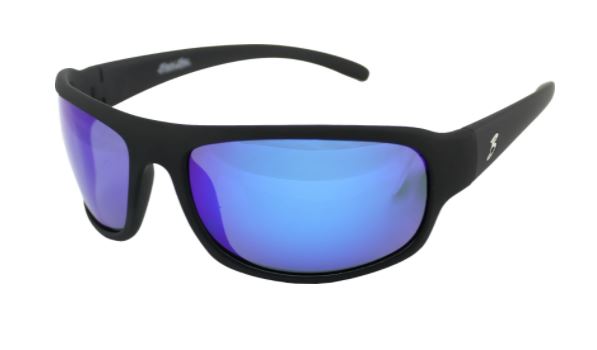 B.B OUTDOOR OPTICS SUNGLASSES MATTE BLACK FRAME SMOKE/BLUE LENS