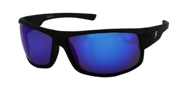 B.B OUTDOOR OPTICS SUNGLASSES MATTE BLACK FRAME SMOKE/BLUE LENS