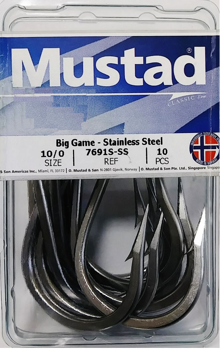 MUSTAD BIG GAME HOOK SIZE 10/0 QTY 10