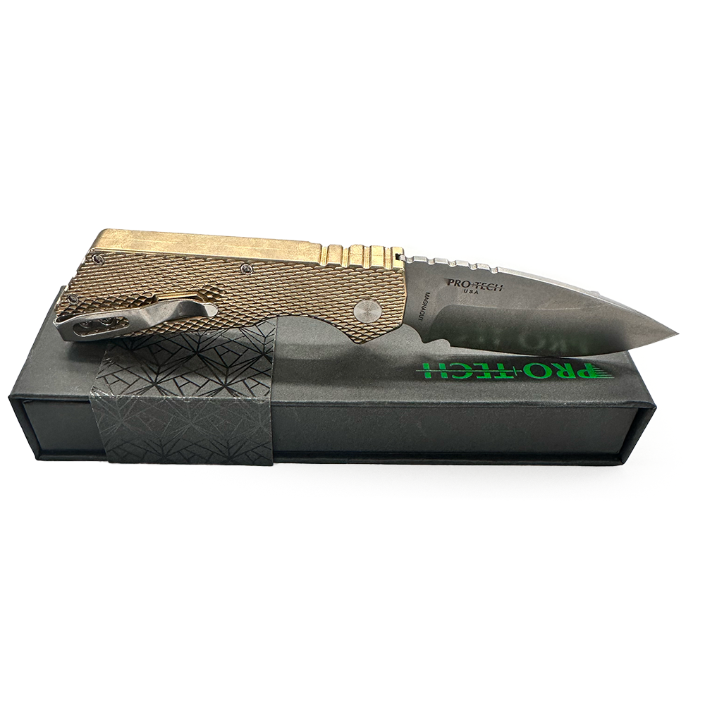 PRO-TECH STRIDER PT+ TEXTURED ALBRONZE HANDLE - MagnaCut