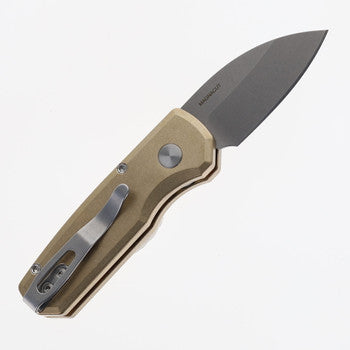 PRO-TECH RUNT 5 ALBRONZE Solid Handle W/Stonewash Magnacut Wharncliffe Blade.