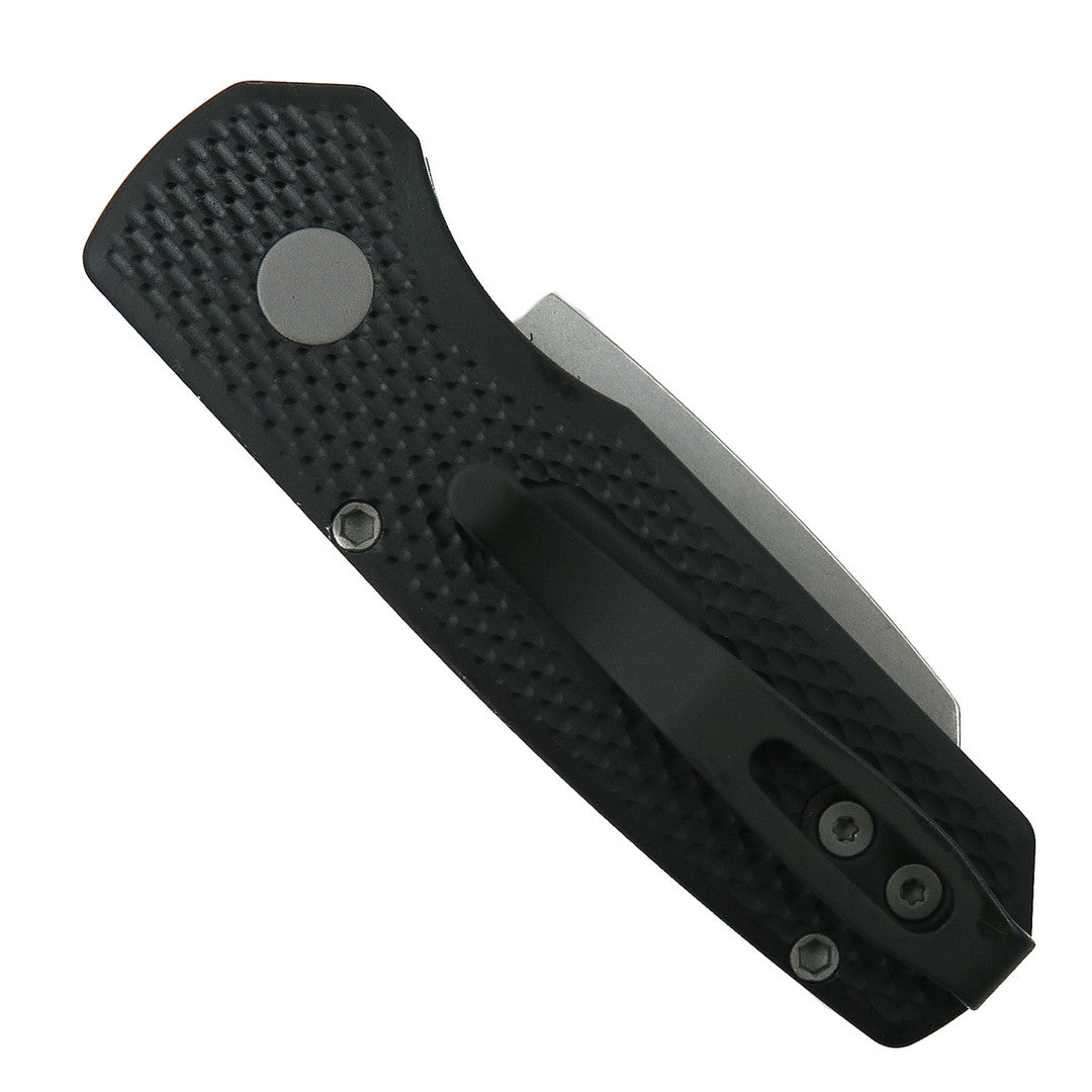 PRO-TECH RUNT 5 Textured Black Handle, Stonewash Magnacut Blade, Reverse Tanto