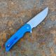 PRO-TECH MORDAX Blue Handle, Stonewash Magnacut Blade, Plain Edge