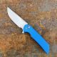 PRO-TECH MORDAX Blue Handle, Stonewash Magnacut Blade, Plain Edge