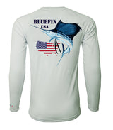 BLUEFIN SECOND SKIN RASH GUARD SPLASH BLUE GREY Large