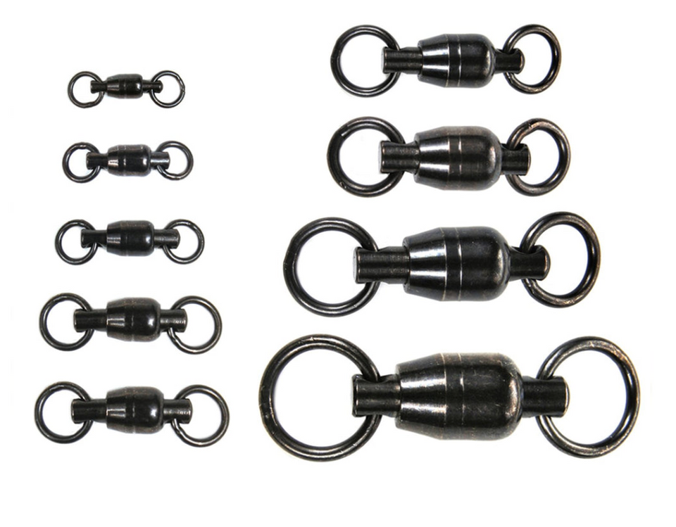 BILLFISHER BLACK BALL BEARING 2-RING SWIVELS SIZE 260 LB 4PK