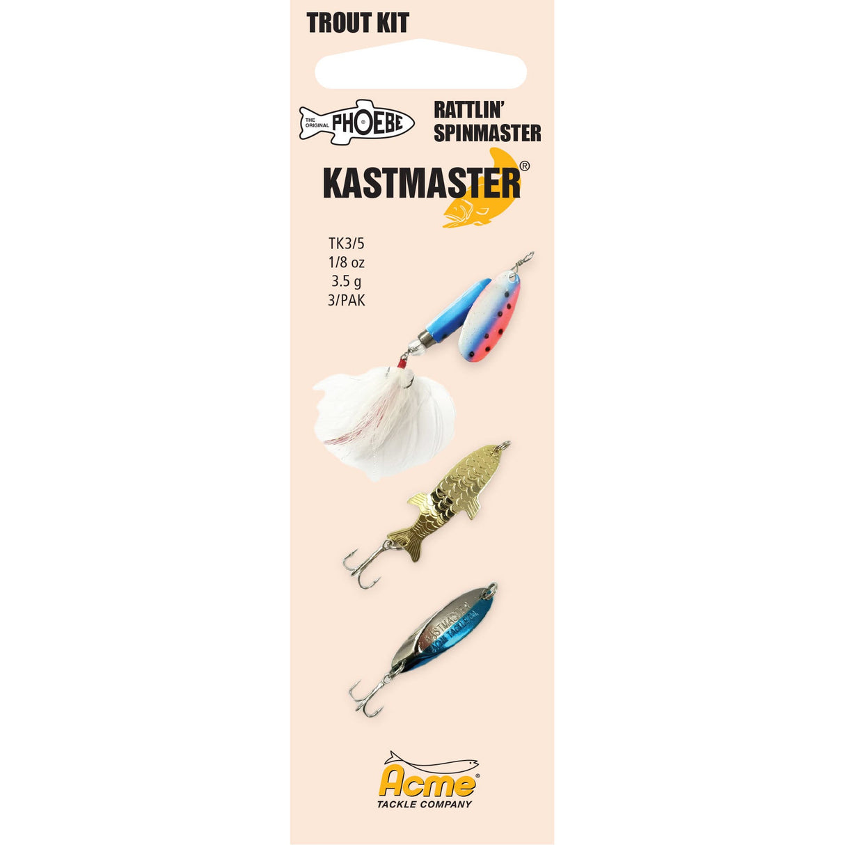ACME TROUT SPOON MULTIPACK 1/8 OZ PAINTED QTY 3