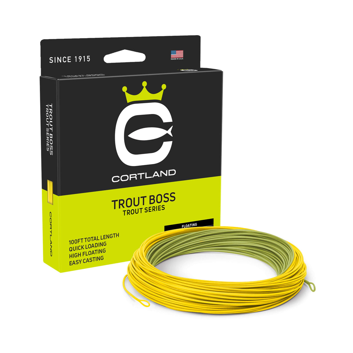 CORTLAND PRECISION SL TROUT BOSS FLY LINE WF6F MOSS GREEN 100 FT