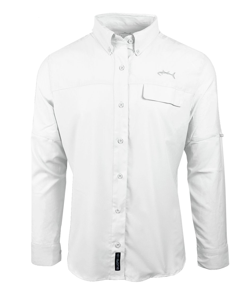 BLUEFIN LADIES PERFORMANCE SOLID SPORT SHIRT LS