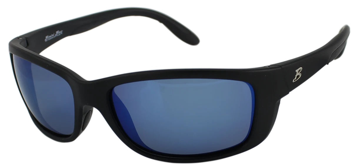 B.B OUTDOOR OPTICS SUNGLASSES MATTE BLACK FRAME SMOKE/BLUE LENS