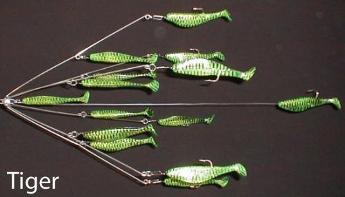 9'ERS LURES 4" NE 6-ARM SHAD RIG