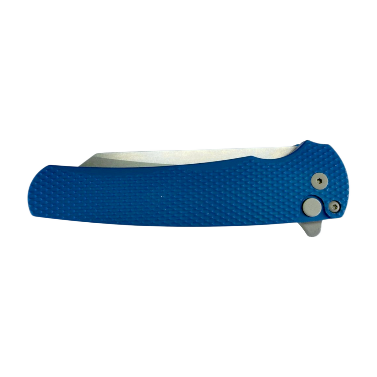 PRO-TECH MALIBU FLIPPER, Blue Aluminum Handle, Stonewash Reverse Tanto Magnacut Blade