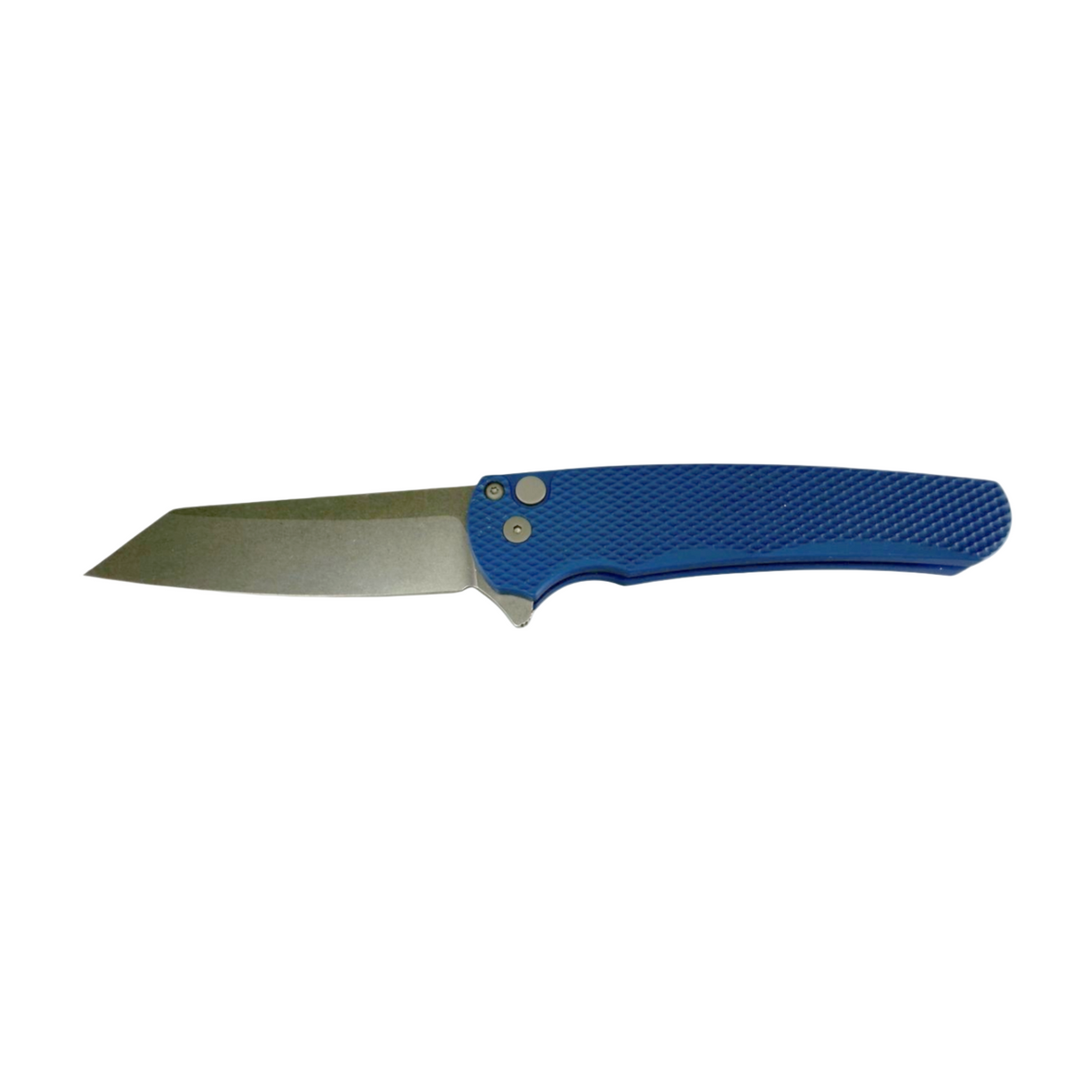 PRO-TECH MALIBU FLIPPER, Blue Aluminum Handle, Stonewash Reverse Tanto Magnacut Blade