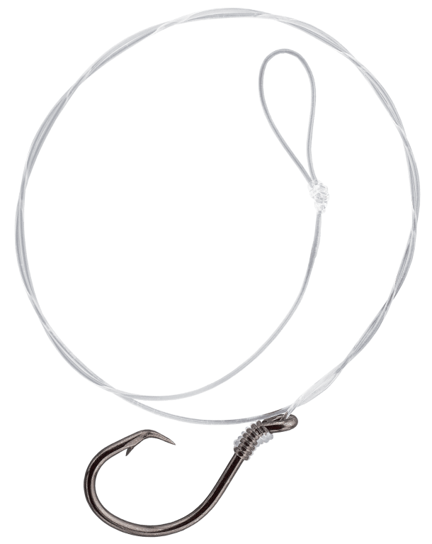 eagle claw snelled fish hooks Eagle Claw Lazer Sharp Striper Inline Circle Baitholder 36" SNELLED HOOK QTY 5 SIZE 4/0 / QTY 5