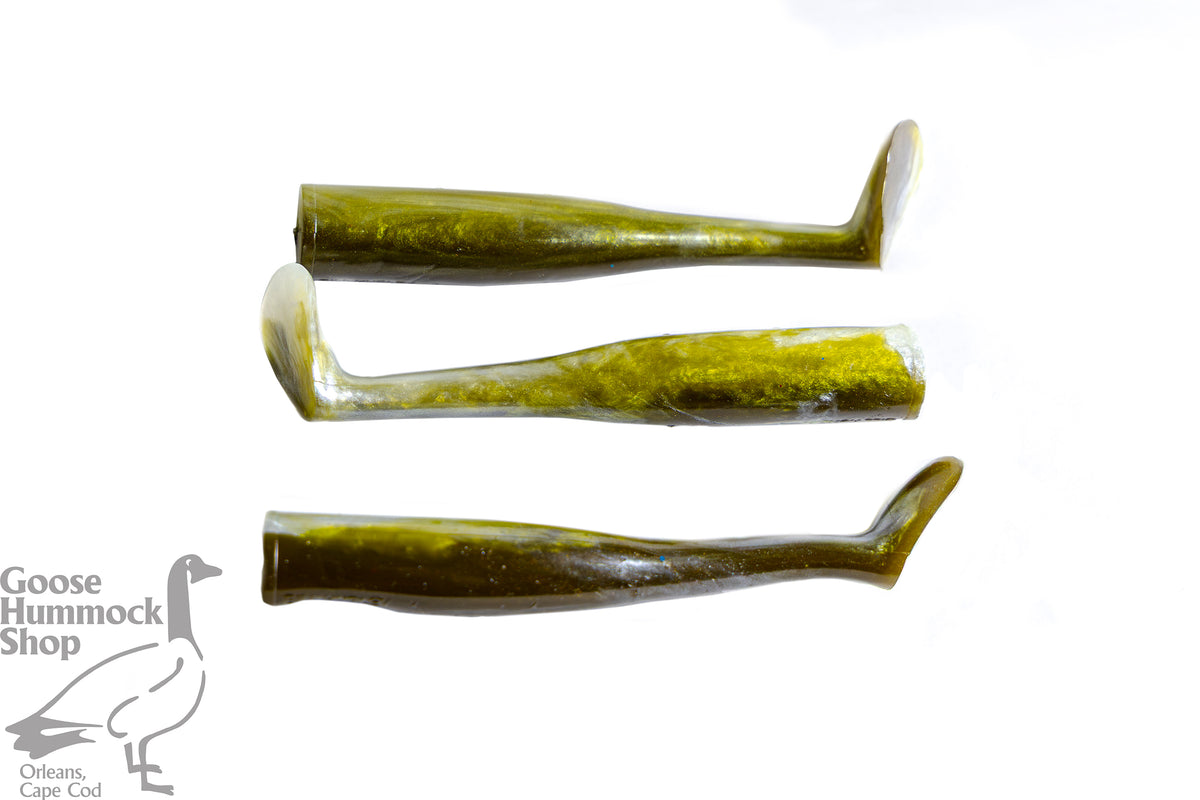 BILL HURLEY 6" SWIM BAIT PADDLE REPLACEMENT TAILS  OLIVE 3 PK