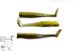 BILL HURLEY 6" SWIM BAIT PADDLE REPLACEMENT TAILS  OLIVE 3 PK