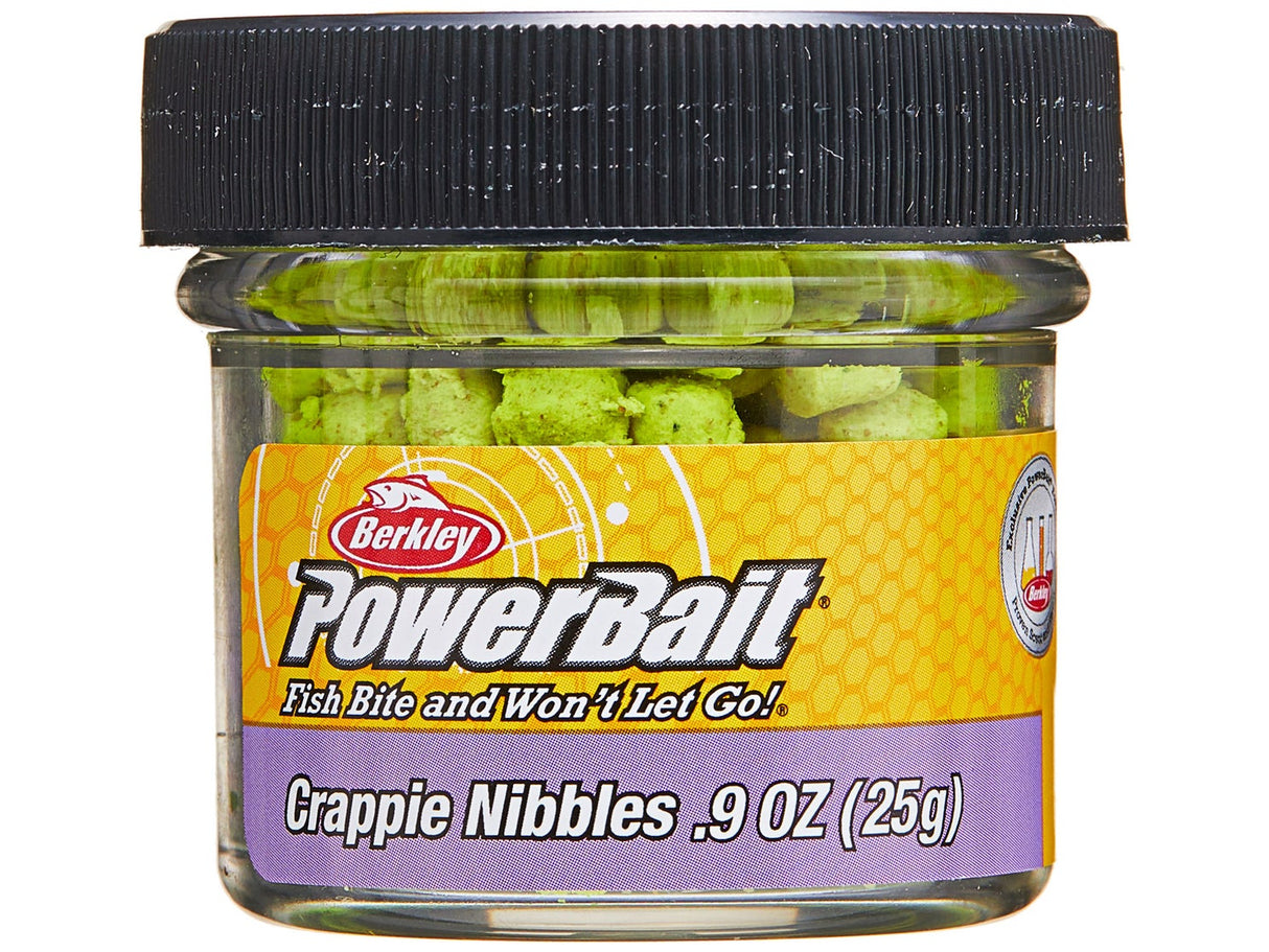 BERKLEY POWERBAIT CRAPPIE NIBBLES CHARTREUSE