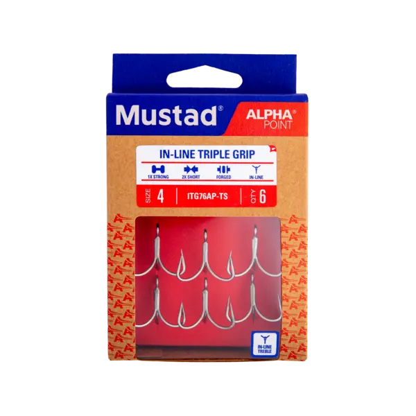 MUSTAD IN-LINE TRIPLE GRIP SHORT HOOK