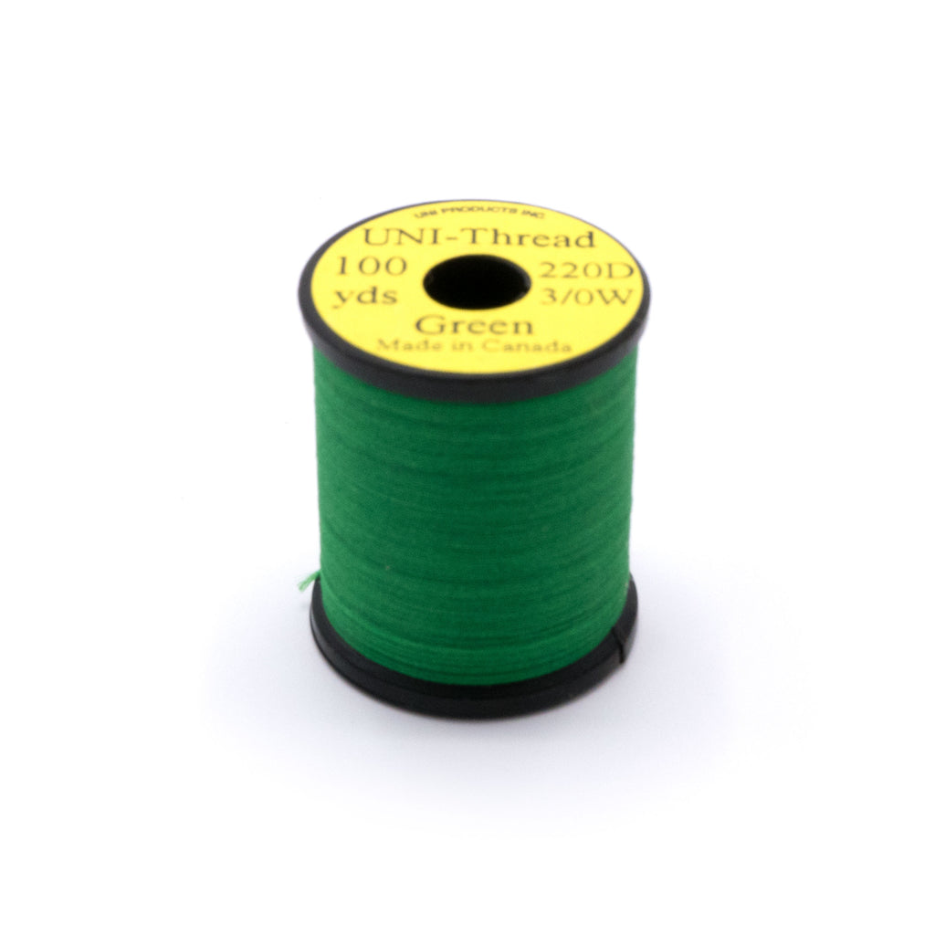 UNI-THREAD 3/0 WAXED THREAD 100 YARD SPOOL #169 GREEN