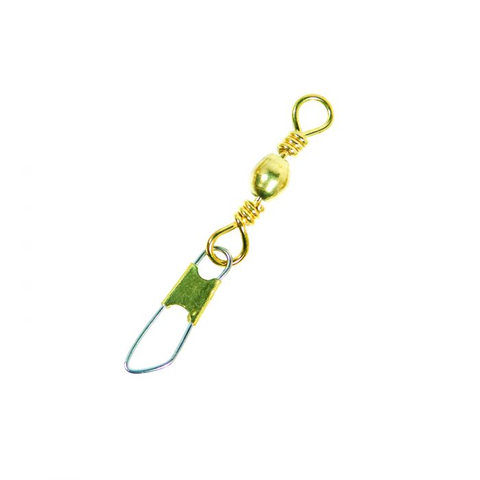 EAGLE CLAW BRASS BARREL SWIVEL W/SAFETY SNAP