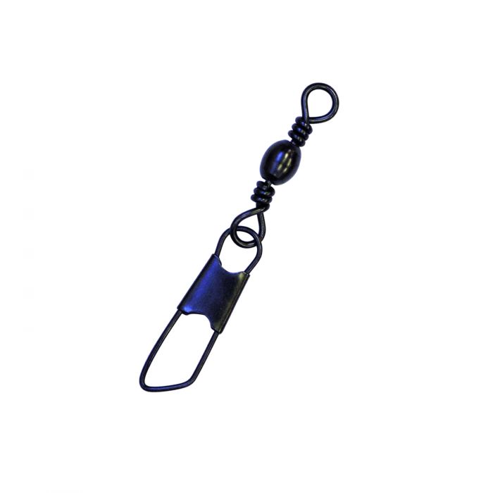Eagle Claw Black Barrel Swivel with Safety Snap 10