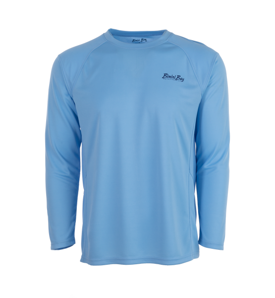 Bimini Bay Cabo Crew IV Long Sleeve Placid Blue Knit Shirt, Size Small