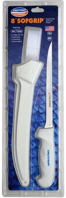 DEXTER 8" SOFGRIP FLEXIBLE FILLET KNIFE W/SHEATH