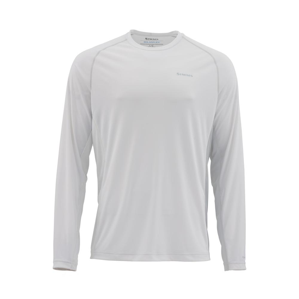 SIMMS MENS SOLARFLEX LS CREWNECK SOLID TUNA TAIL BACK