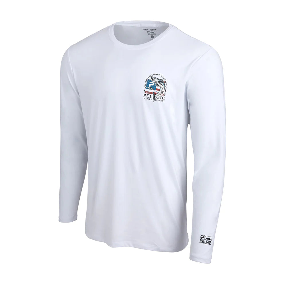 PELAGIC STRATOS LS PATRIOT WAHOO PERFORMANCE SHIRT