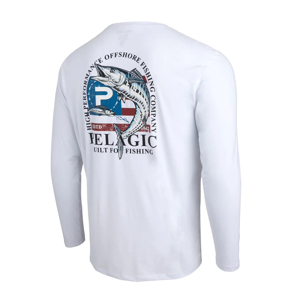 PELAGIC STRATOS LS PATRIOT WAHOO PERFORMANCE SHIRT