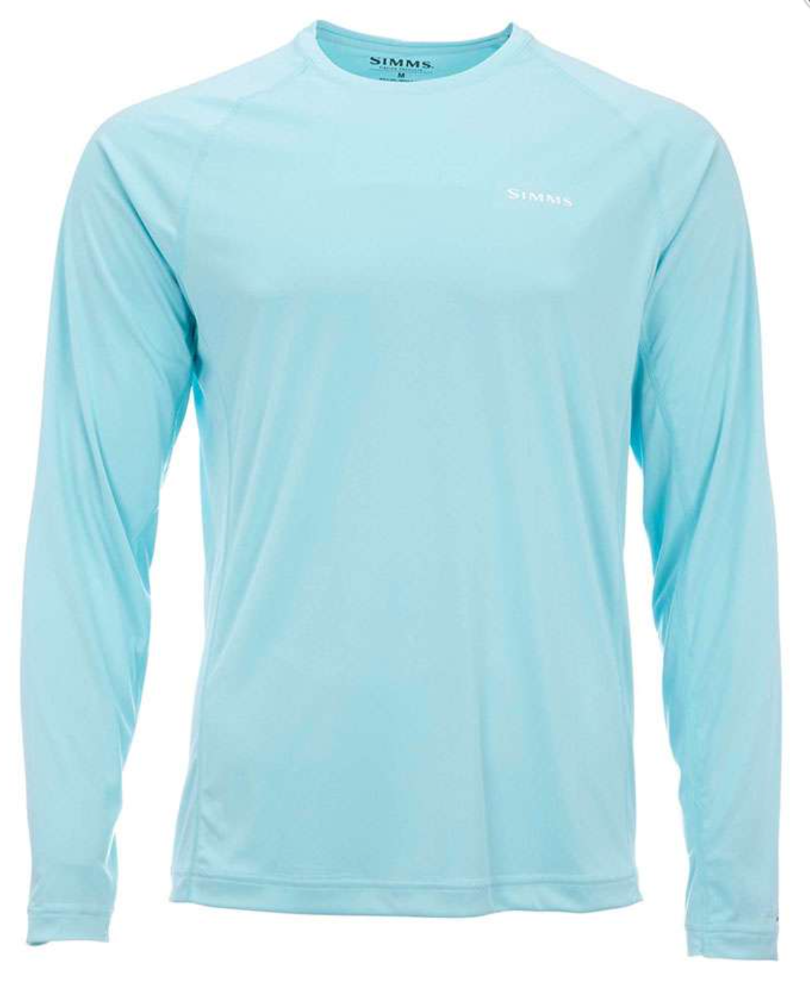 SIMMS MENS SOLARFLEX LS CREWNECK SOLID TUNA TAIL BACK