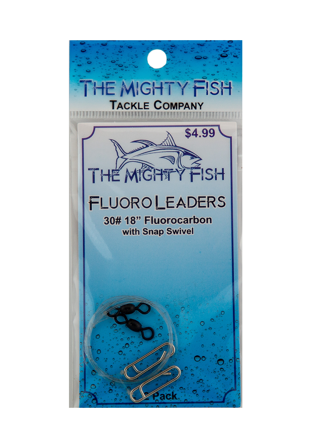 THE MIGHTY FISH FLUOROCARBON LEADER WITH CLIP