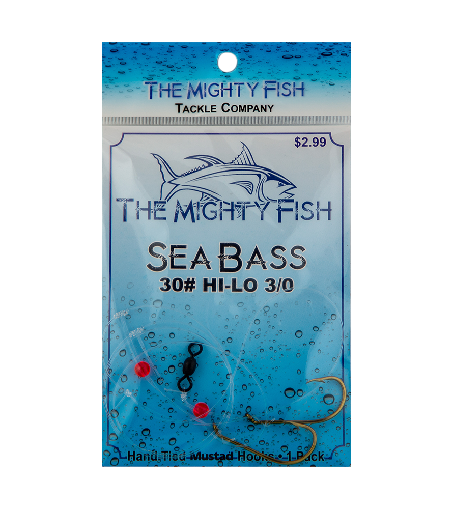 THE MIGHTY FISH TACKLE COMPANY SEA BASS HI-LO RIG 30# SIZE 3/0 HOOK